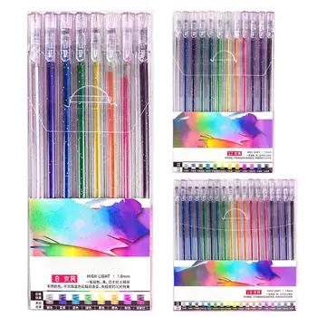  Раскрашивающие гелевые ручки|Блестящие эргономичные гелевые ручки для детей |Портативный набор ручек для раскрашивания школьных заданий